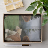 茶色と白の牛が倒れるクローズアップ 薄葉紙 (ギフト)