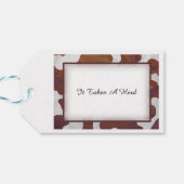 茶色と白の牛の斑点ありがとう ギフトタグ (裏面横)