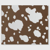 茶色と白の牛の斑点アニマルプリント ラッピングペーパー (フラット)