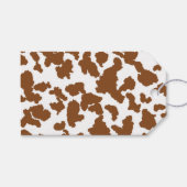 茶色と白の牛の毛の隠れパターン ギフトタグ (正面(横))