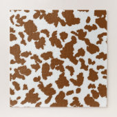 茶色と白の牛の毛の隠れパターン ジグソーパズル (横)