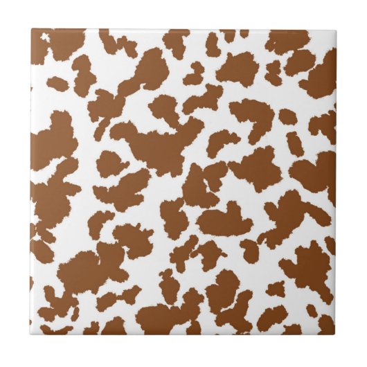茶色と白の牛の毛の隠れパターン タイル (正面)
