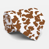 茶色と白の牛の毛の隠れパターン ネクタイ (ロール)