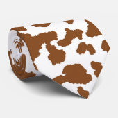 茶色と白の牛の毛の隠れパターン ネクタイ (ロール)