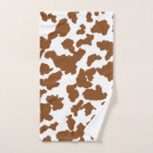 茶色と白の牛の毛の隠れパターン バスタオルセット (ハンドタオル)