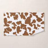 茶色と白の牛の毛の隠れパターン バスタオルセット (ハンドタオル)