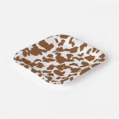 茶色と白の牛の毛の隠れパターン ペーパープレート (傾斜あり)