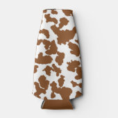 茶色と白の牛の毛の隠れパターン ボトルクーラー (正面)