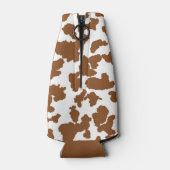 茶色と白の牛の毛の隠れパターン ボトルクーラー (裏面)