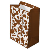 茶色と白の牛の毛の隠れパターン ミディアムペーパーバッグ (裏面アングル)