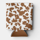 茶色と白の牛の毛の隠れパターン 缶クーラー (正面)