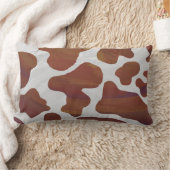 茶色と白の牛柄 ランバークッション (ブランケット)