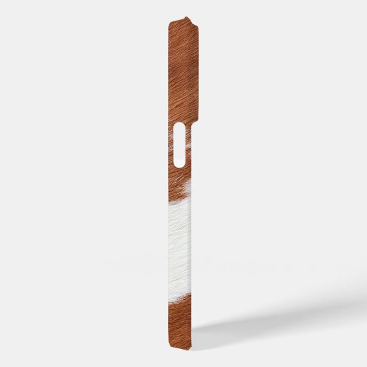 茶色と白の牛革のテクスチャモノグラム Case-Mate iPhoneケース (裏面 / 右)