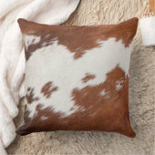 茶色と白の牛革のテクスチャ2 クッション (ブランケット)