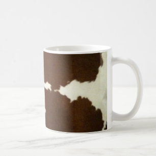 茶色と白の牛革の西マグカップ コーヒーマグカップ