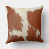 茶色と白の牛革テクスチャ クッション (裏面)