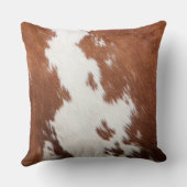 茶色と白の牛革テクスチャ クッション (裏面)