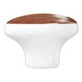 茶色と白の牛革テクスチャ セラミックノブ (側面)