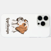 茶色と白の犬のイラストロゴ Case-Mate iPhoneケース (裏面 (横))
