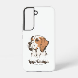 茶色と白の犬のイラストロゴ SAMSUNG GALAXY S22ケース