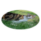 茶色と白の猫 カッティングボード (角)