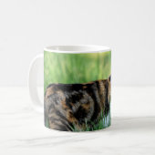 茶色と白の猫 コーヒーマグカップ (正面左)