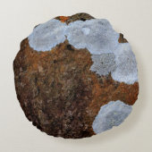 茶色と白の石の断片 ラウンドクッション (裏面)