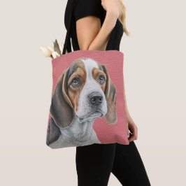 茶色と白の美しいビーグル犬 トートバッグ