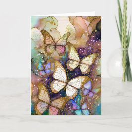 茶色と白の美しい色の蝶！ カード