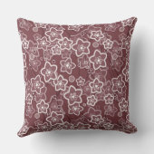 茶色と白の花柄レトロ60年代 クッション (裏面)