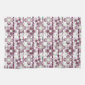 茶色と白の花柄 キッチンタオル (横)