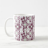茶色と白の花柄 コーヒーマグカップ (左)