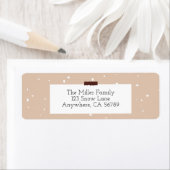 茶色と白の返品ラベル ラベル (インサイチュ)