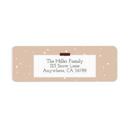 茶色と白の返品ラベル ラベル