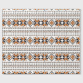 茶色と白の部族の幾何学的パターン ラッピングペーパー (フラット)