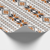 茶色と白の部族の幾何学的パターン ラッピングペーパー (角)