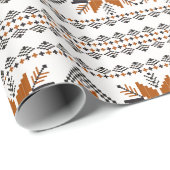 茶色と白の部族の幾何学的パターン ラッピングペーパー (ロールコーナー)