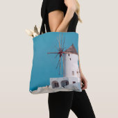 茶色と白の風車 トートバッグ (クローズアップ)