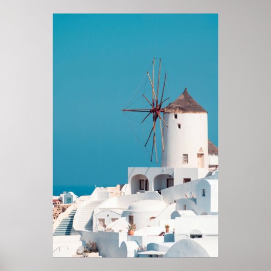 茶色と白の風車 ポスター (正面)