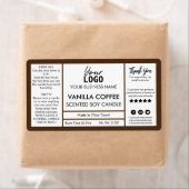 茶色と白色のコーヒーの香りがする大豆ロウソク ラベル (インサイチュ)