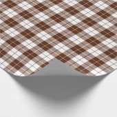 茶色と白色の格子柄の包装紙 ラッピングペーパー (角)