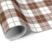 茶色と白色の格子柄の包装紙 ラッピングペーパー (ロールコーナー)