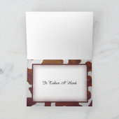 茶色と白色の牛の斑点 サンクス サンキューカード (内部)