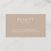 茶色と白、エレガントサロンミニマルQRコード 名刺 (正面)