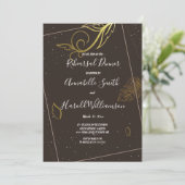 茶色と素朴白のリハーサルのディナー 招待状 (スタンド正面)