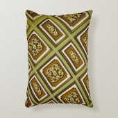 茶色と緑のアーキテクチャ アクセントクッション (正面(垂直))