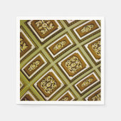 茶色と緑のアーキテクチャ スタンダードカクテルナプキン (正面)