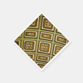 茶色と緑のアーキテクチャ スタンダードカクテルナプキン (角)