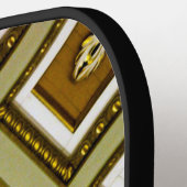 茶色と緑のアーキテクチャ ピックルボールラケット (左詳細)