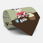 茶色と緑のイースターストライプアニメのネクタイ ネクタイ (ロール)